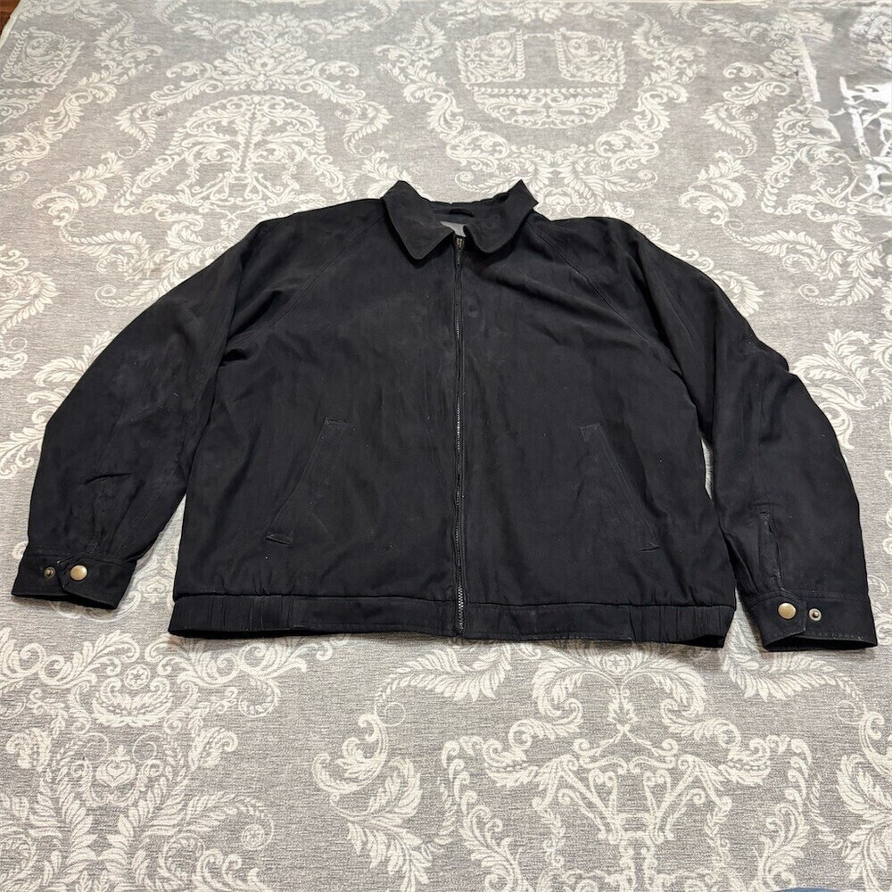 Croft & Barrow Jacket Mens Size L Black Full Zip Lined Collared Pockets